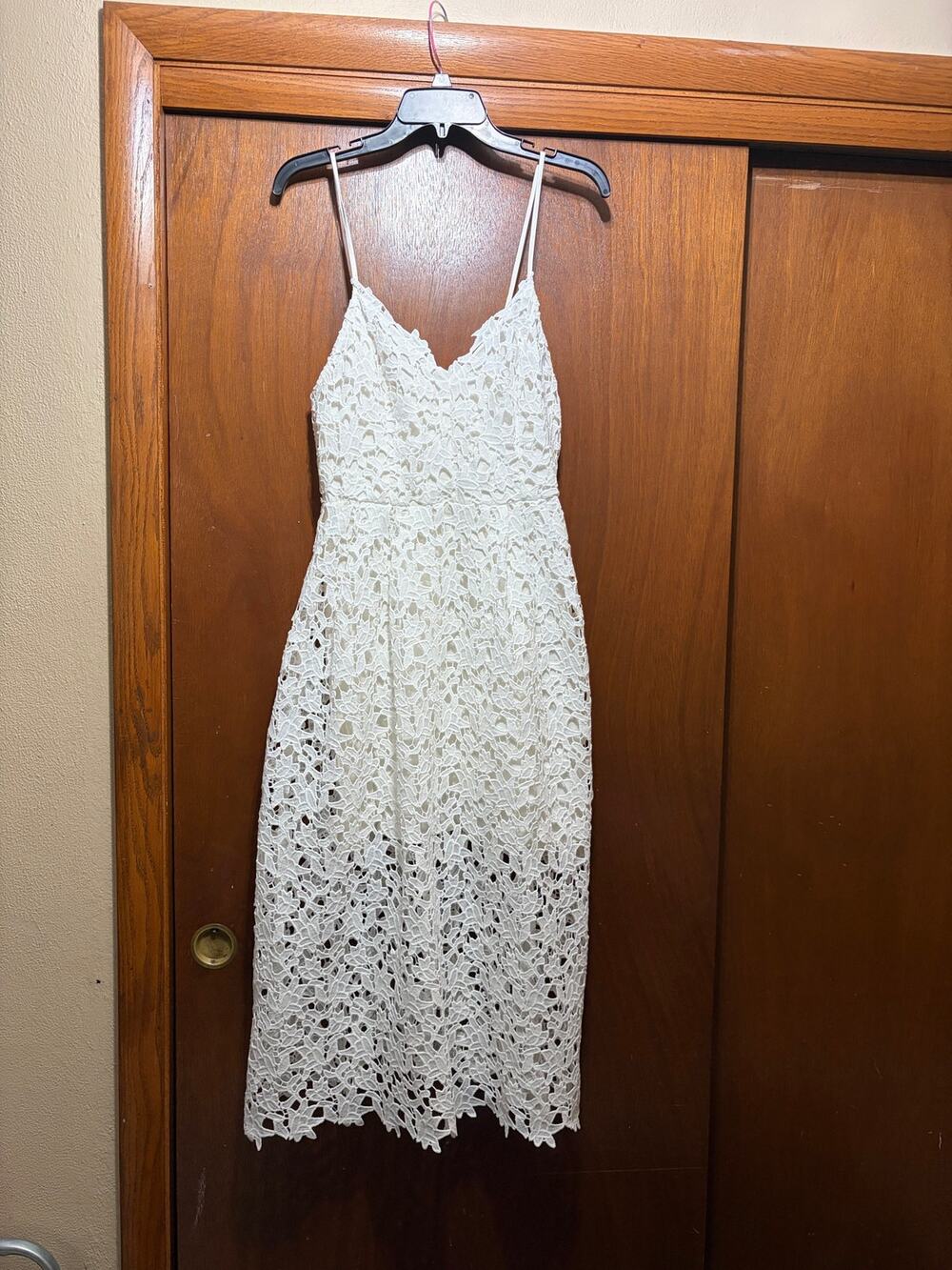 ASTR The Label ALD42049 White Lace Midi Dress Size L NWT Bridal Wedding
